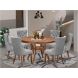 East West Furniture Ferris 7-Piece Modern Dining Table Set in Walnut Finish