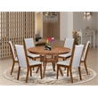 East West Furniture Ferris 7-Piece Modern Dining Table Set in Walnut Finish