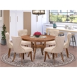 East West Furniture Ferris 7-Piece Mid-Century Kitchen Table Set in Walnut