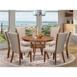 East West Furniture Ferris 7 Piece Round Dining Set in Walnut Finish