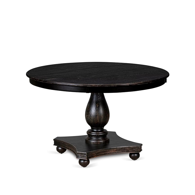 East West Furniture Ferris Mid Century Dining Table in Black Finish