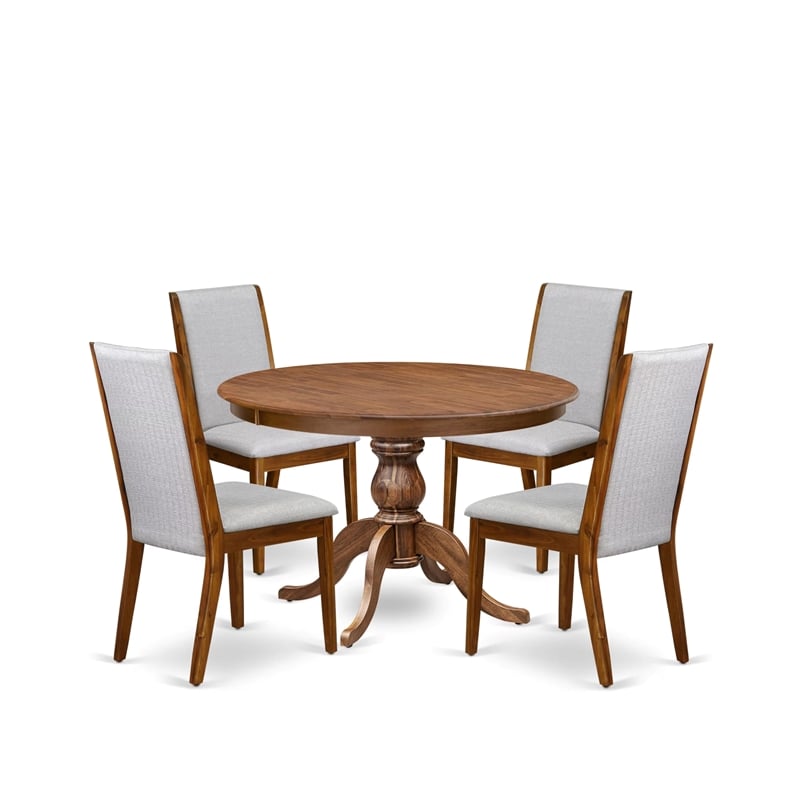 East West Furniture Ferris 5-Piece Dining Table Set in Walnut Finish