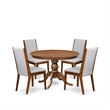 East West Furniture Ferris 5-Piece Dining Table Set in Walnut Finish