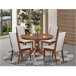 East West Furniture Ferris 5-Piece Dining Table Set in Walnut Finish