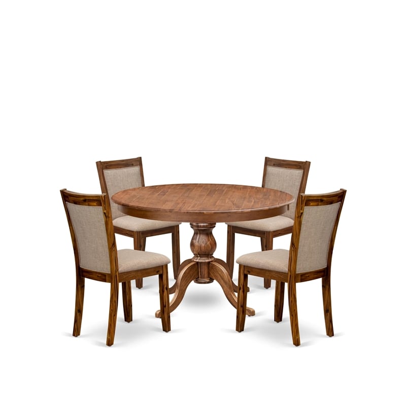 East West Furniture Ferris 5-Piece Kitchen Dining Set in Walnut Finish