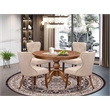 East West Furniture Ferris 5-Piece Kitchen Dining Set in Walnut Finish