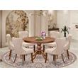 East West Furniture Ferris 7-Piece Modern Dining Table Set in Walnut Finish