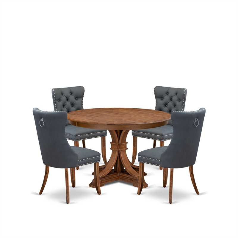 East West Furniture Ferris 5-Piece Dining Room Set in Walnut Finish