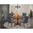 East West Furniture Ferris 5-Piece Dining Room Set in Walnut Finish