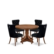 East West Furniture Ferris 5-Piece Dining Table Set in Walnut Finish