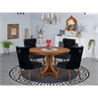 East West Furniture Ferris 5-Piece Dining Table Set in Walnut Finish