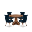 East West Furniture Ferris 5-Piece Dining Room Set in Walnut Finish