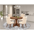 East West Furniture Ferris 5-Piece Kitchen Dining Set in Walnut Finish