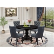 East West Furniture Ferris 5-Piece Kitchen Dining Set in Black Finish
