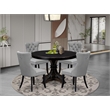 East West Furniture Ferris 5 Piece Round Kitchen Table Set in Black Finish