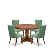 East West Furniture Ferris 5-Piece Dining Room Table Set in Walnut Finish