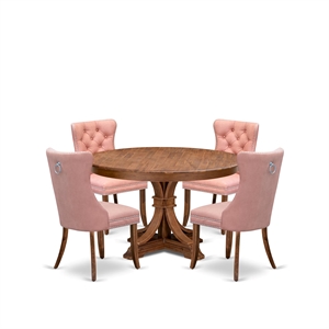east west furniture ferris 5-piece dining room set in walnut finish