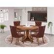 East West Furniture Ferris 5-Piece Dining Room Set in Walnut Finish