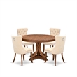 East West Furniture Ferris 5-Piece Modern Dining Set in Walnut Finish