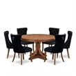 East West Furniture Ferris 7-Piece Modern Dining Table Set in Walnut Finish