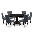 East West Furniture Ferris 7-Piece Modern Dining Table Set in Black Finish