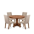 East West Furniture Ferris 5-Piece Kitchen Dining Set in Walnut Finish