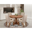 East West Furniture Ferris 5-Piece Kitchen Dining Set in Walnut Finish