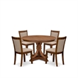 East West Furniture Ferris 5-Piece Modern Dining Set in Walnut Finish