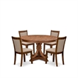 East West Furniture Ferris 5-Piece Kitchen Dining Set in Walnut Finish