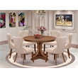 East West Furniture Ferris 7-Piece Mid-Century Kitchen Table Set in Walnut