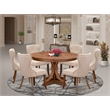 East West Furniture Ferris 7-Piece Kitchen Table Set in Walnut Finish