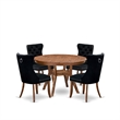 East West Furniture Ferris 5-Piece Dining Table Set in Walnut Finish