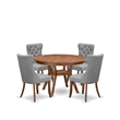 East West Furniture Ferris 5-Piece Dining Room Table Set in Walnut Finish