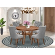 East West Furniture Ferris 5-Piece Dining Room Table Set in Walnut Finish