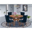 East West Furniture Ferris 5-Piece Mid Centuyr Kitchen Set in Walnut Finish