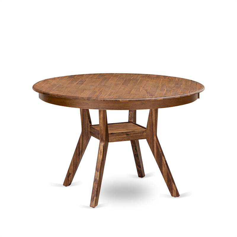 East West Furniture Ferris 7-Piece Dining Table Set in Walnut Finish