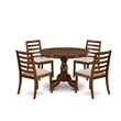 East West Furniture Hartland 5 Piece A Modern Dining Table Set in Walnut Finish