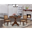 East West Furniture Hartland 3 Piece A Modern Dining Table Set in Walnut Finish