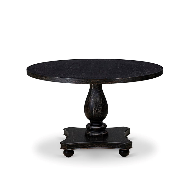 East West Furniture Irving 5-Piece Dining Table Set in Black Finish