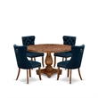 East West Furniture Irving 5-Piece Dining Room Set in Walnut Finish