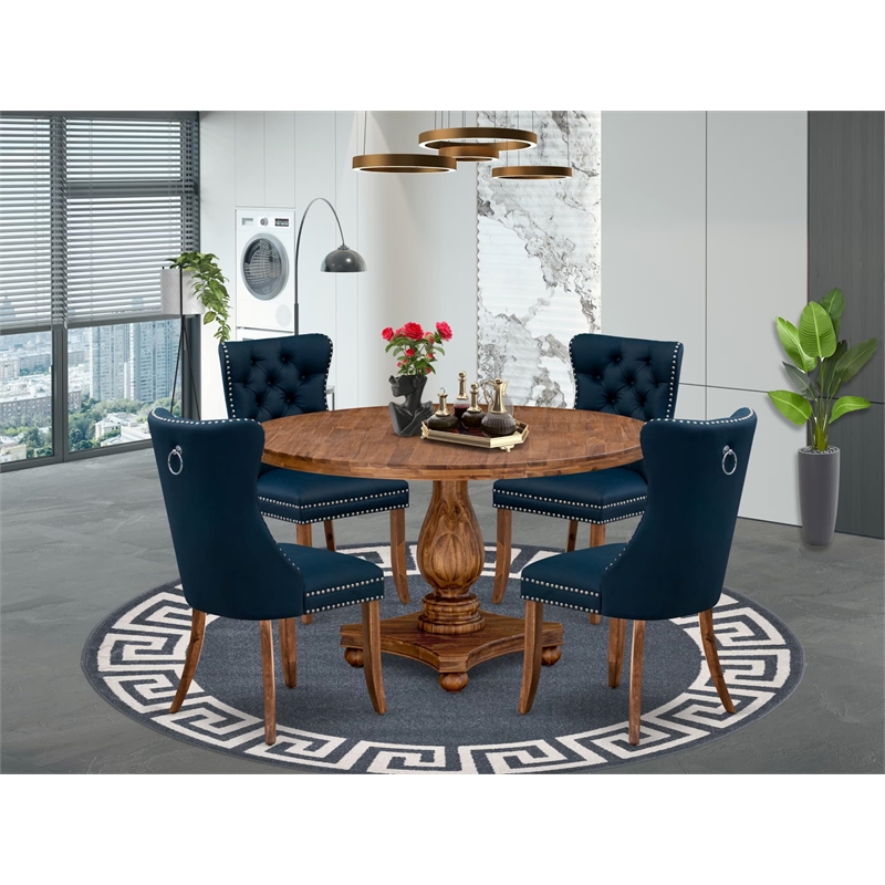 East West Furniture Irving 5-Piece Dining Room Set in Walnut Finish