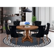 East West Furniture Ferris 7-Piece Kitchen Table Set in Walnut Finish