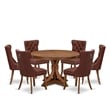 East West Furniture Ferris 7-Piece Mid Century Modern Dining Set in Walnut