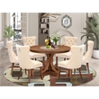 East West Furniture Ferris 7-Piece Modern Dining Table Set in Walnut Finish