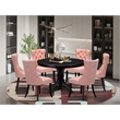 East West Furniture Ferris 7 Piece Round Dining Room Set in Black Finish