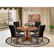 East West Furniture Ferris 5 Piece Round Dinette Set in Walnut Finish
