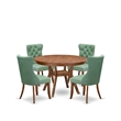 East West Furniture Ferris 5-Piece Modern Dining Set in Walnut Finish