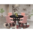 East West Furniture Ferris 5 Piece Round Kitchen Set in Black Finish