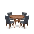 East West Furniture Ferris 5-Piece Kitchen Dining Set in Walnut Finish