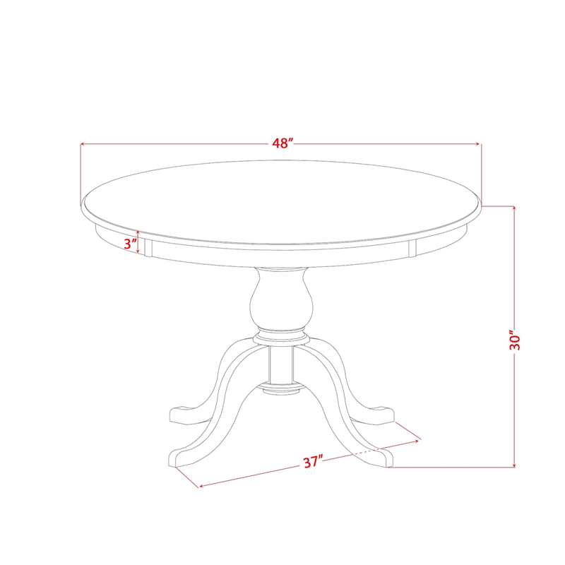 East West Furniture Ferris Kitchen Dining Table in Black Finish